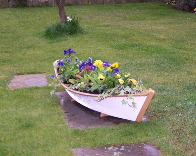 Beautiful Wooden Boat Planter free P&P for a Limited Period UK Only Etsy