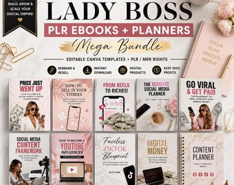 100種類以上の女性経営者向けPLR電子書籍とプランナー、編集可能なCanvaテンプレート｜MRR再販権付きデジタル製品スターターキット｜