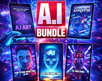 AIビジネス電子書籍バンドル | デジタルマーケティング、不労所得、ソーシャルメディア、ChatGPT、Etsy、オンラインビジネスガイド |