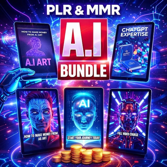 AI Business Ebook Bundle | Digital Marketing, Passive Income, Social Media, ChatGPT, Etsy & Online Business Guides |
