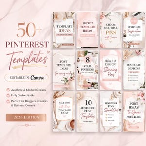 Feminine Pinterest Pin Bundle | blogger templates | Pinterest marketing | Pinterest Pins | social media | Pinterest design | travel blog