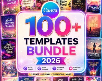 100+ Editable KDP Interiors Bundle | journal interior | gratitude journal | logbook | kdp cover template | canva journal | daily newspaper