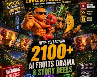 2100+ AI Talking Objects & Fruits Drama Reels Bundle | Viral Animated Fruit Story Videos for TikTok, Instagram Reels, youtube shorts
