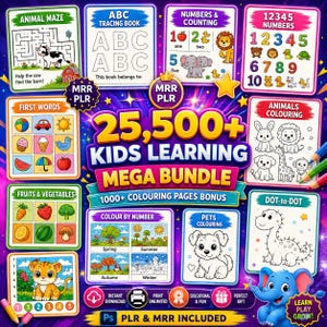 25,500+ Printable Kids Worksheets & Educational Games | Homeschool Curriculum | Toddler Busy Binder | Preschool Activities Mega Bundle