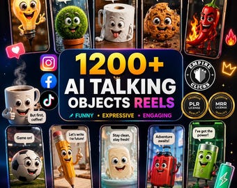 1200+ AI Talking Fruit & Objects Drama Reels Bundle, Viral Animated Story Videos for TikTok, Instagram Reels, YouTube Shorts, Faceless