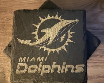 Dessous de verre en ardoise Les dauphins de Miami