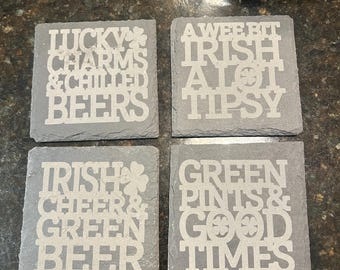Dessous de verre en ardoise de la Saint-Patrick
