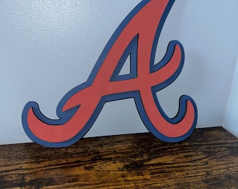 Panneau en bois 3D Atlanta Braves fait main