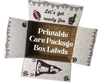 Maroon Spieltag Pflege Paket druckbare Etiketten (PDF Download)