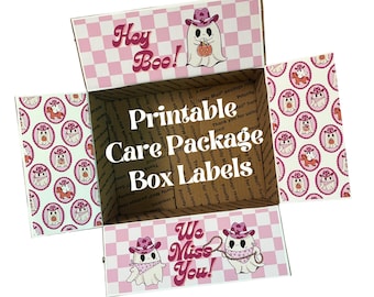 Hey Boo, We Miss You Halloween Care Package Box Flaps (Printable)