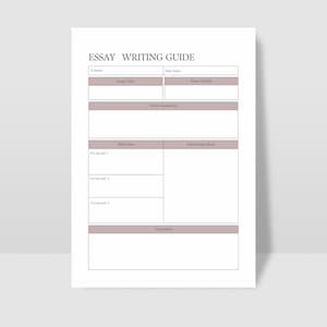 Essay Writing Guide Template: Academic Planner (Printable PDF)