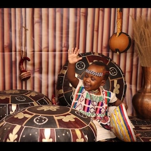 Fulani Outfits for Little Girls, African Attire for Kids, nomadic top and bottom for girls, 1st birthday and 2nd birthday African Outfit