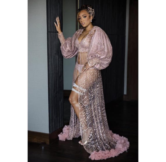 Vestaglia da sposa, vestaglie da sposa in oro rosa per spose