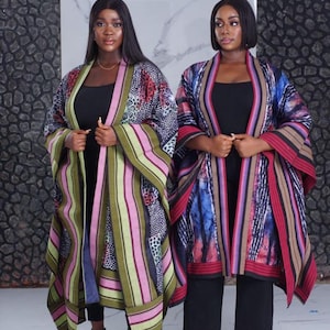 Aso Oke Kimono Two piece |Aso oke kimono and trouser| aso oke cover up | aso oke jacket and trouser| Aso oke cotton and Aso oke combo