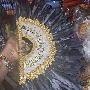 African aso ebi fan, Brides Hand fan, Traditional Wedding Brides Hand Fan, Wedding Feather Hand Fan, Nigerian Wedding Bridal Hand Fan