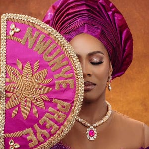 African aso ebi fan, Brides Hand fan, Traditional Wedding Brides Hand Fan, Wedding Feather Hand Fan, Nigerian Wedding Bridal Hand Fan
