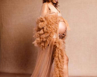 Maternity Dress for Photo Shoot, Tulle Maternity Gown, Baby Shower Photoshoot Dress, Boho Maternity Gown, Wedding Guest Dress, Gift for Her