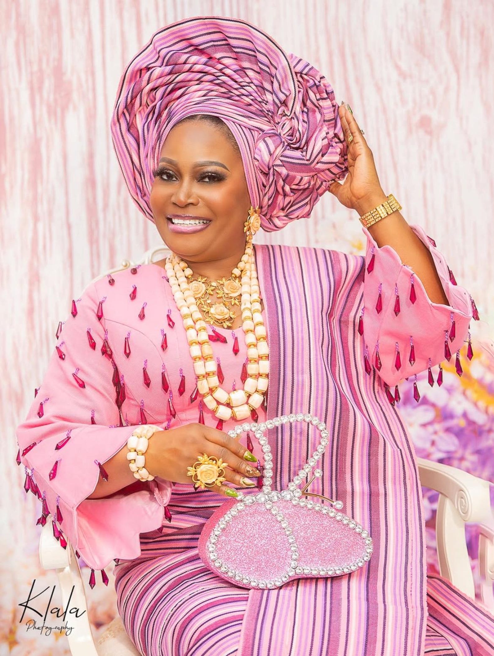 Classic Asooke iro and buba, Mother of the bride and groom outfits, 40th birthday attire, Asooke for women, Nigerian wedding suit. ASOOKE main image 1