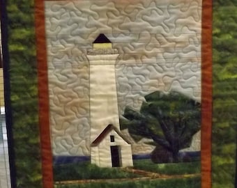 Lighthouse wall hanging quilted great lakes lighthouse, Tibbets Point