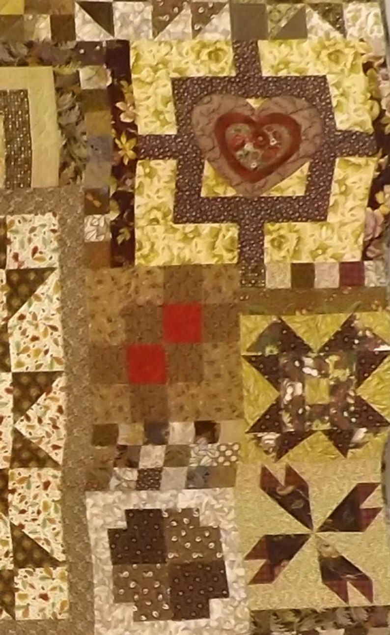 Quilt Full Size Quilt Brown Quilt Patchwork Quilt Queen Etsy