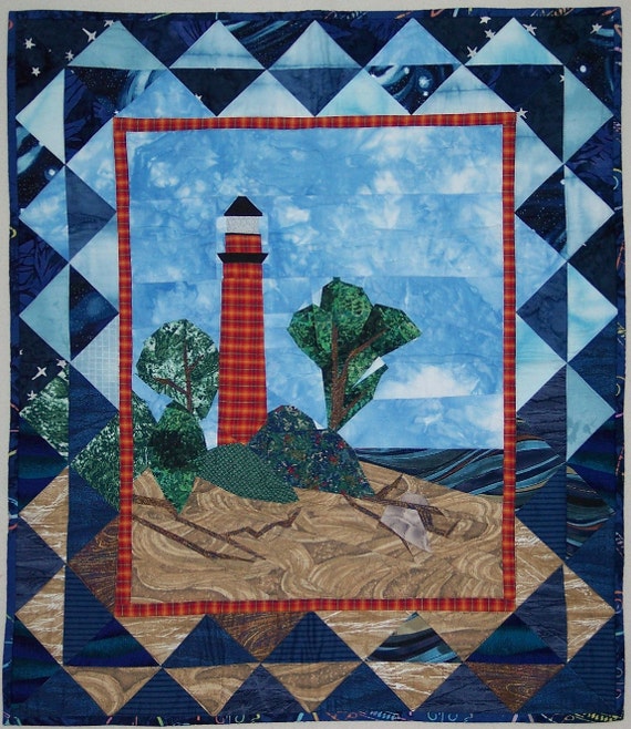 Lighthouse Quilt Pattern Little Sable Point Lighthouse quilted wall hanging paper pieced pattern