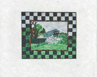 Quilt Pattern Covered Bridge quilted wall hanging, Covered Bridge, Quilted Wall Hanging Pattern