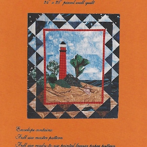 Lighthouse Quilt Pattern, Little Sable Point Lighthouse quilted wall hanging, paper pieced pattern