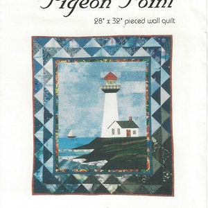 Lighthouse Quilt Pattern, Pigeon Point Lighthouse quilted wall hanging paper pieced California lighthouse