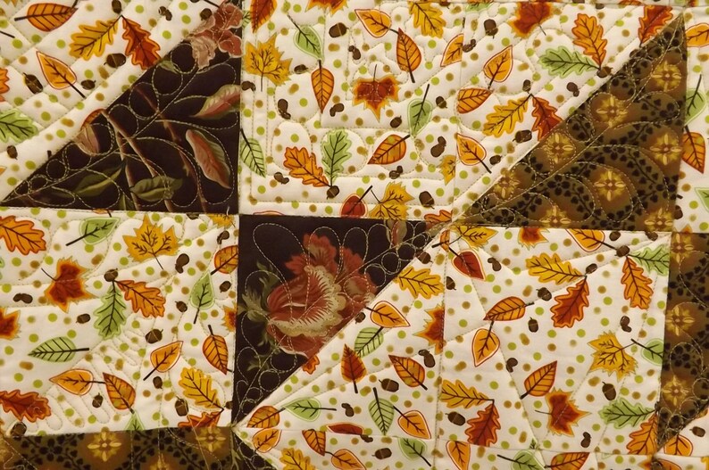 Quilt, Full Size Quilt, Brown Quilt, Patchwork Quilt, Queen Size Quilt