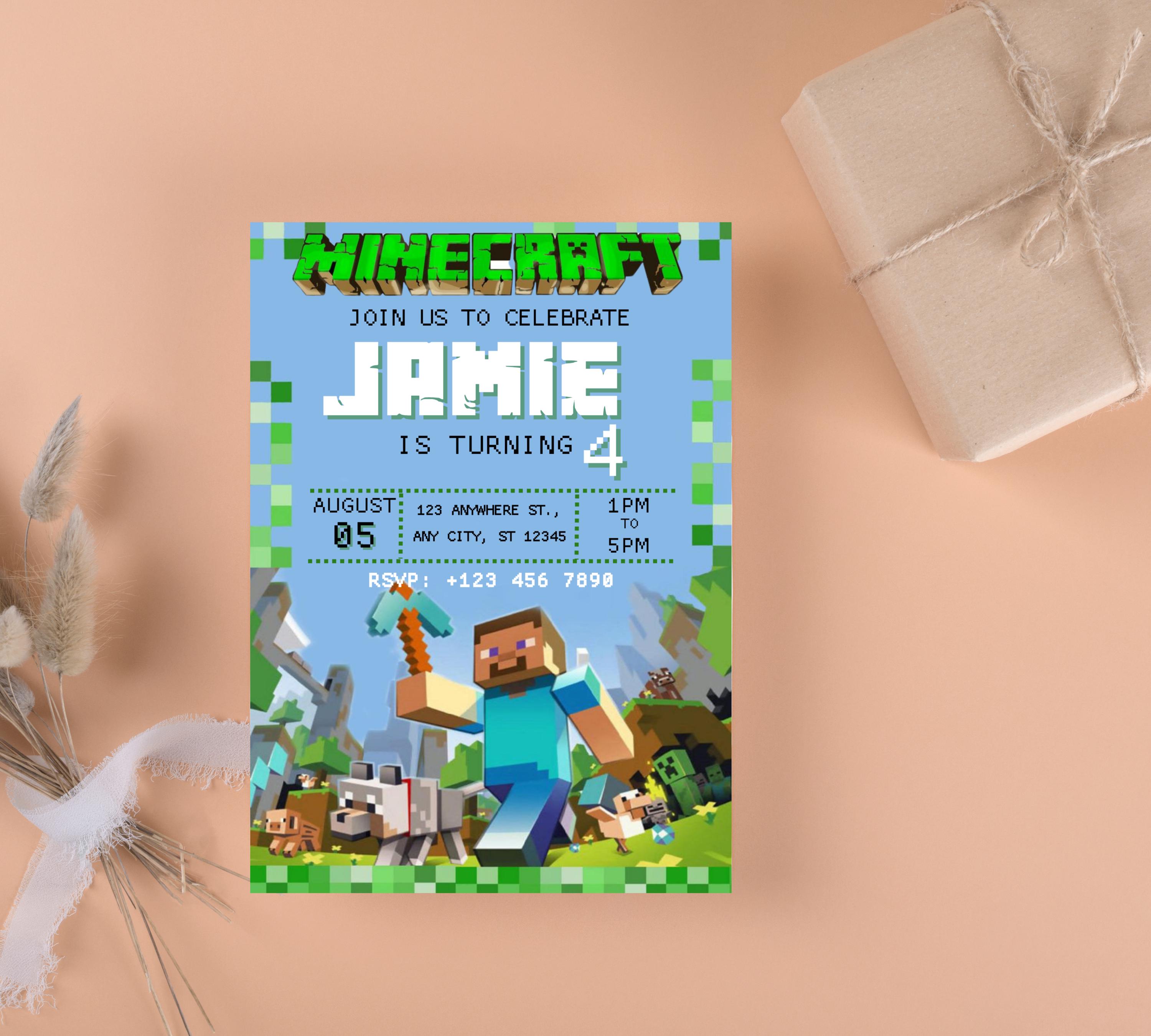 Editable Minecraft Invitation
