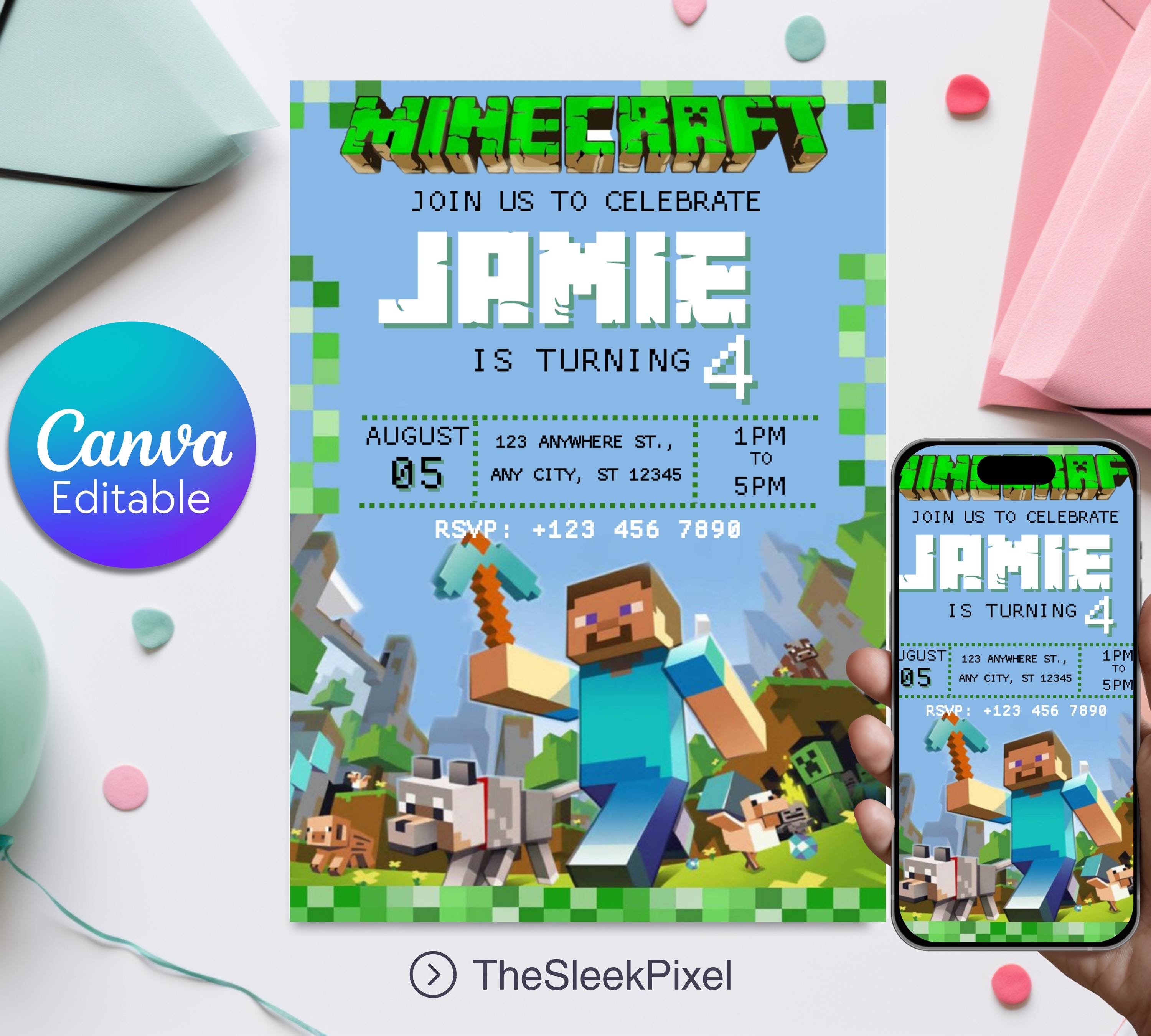 Editable Minecraft Invitation