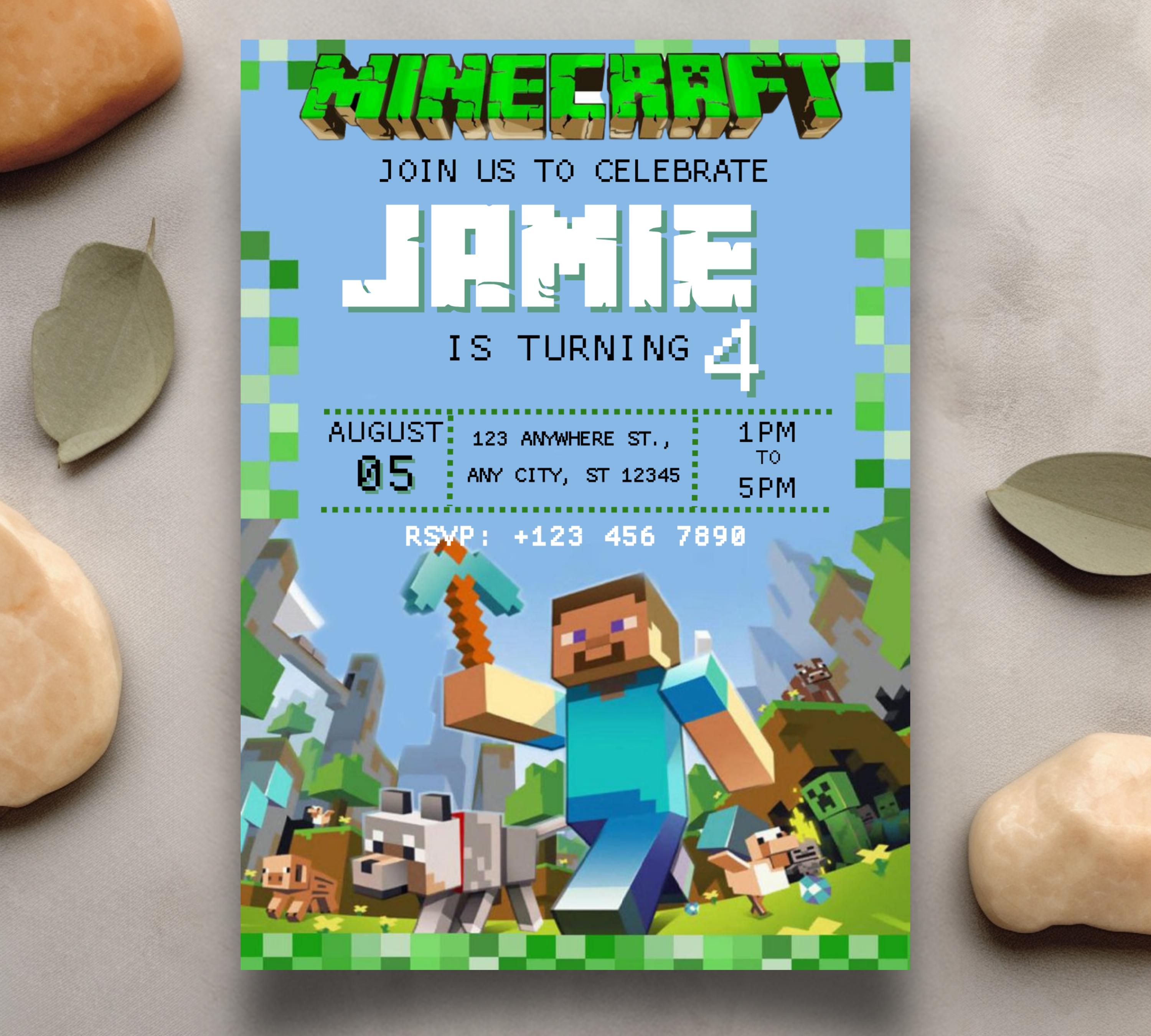 Editable Minecraft Invitation