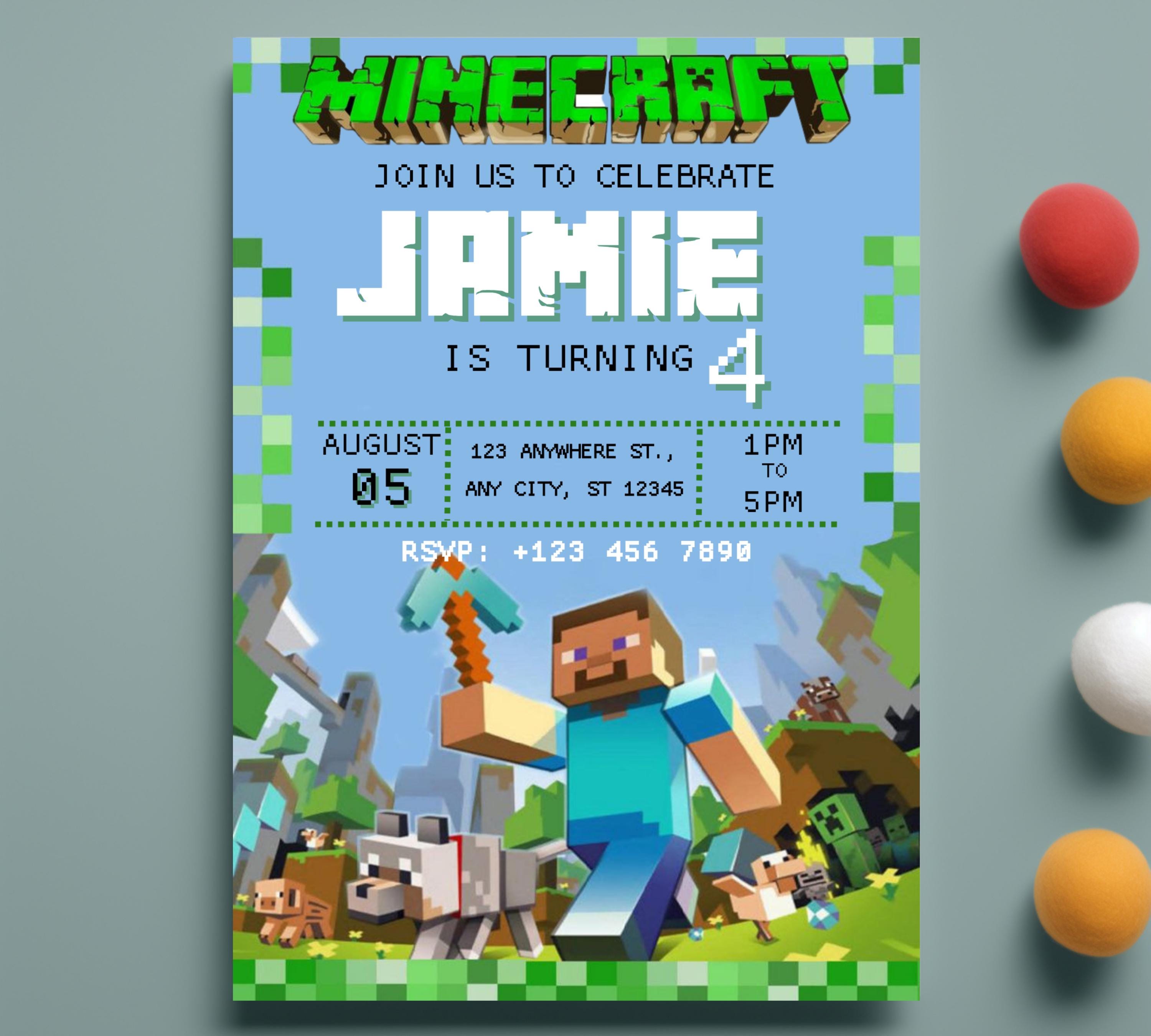 Editable Minecraft Invitation
