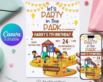 Playground Birthday Invitation: Party in the Park (Digital Download)