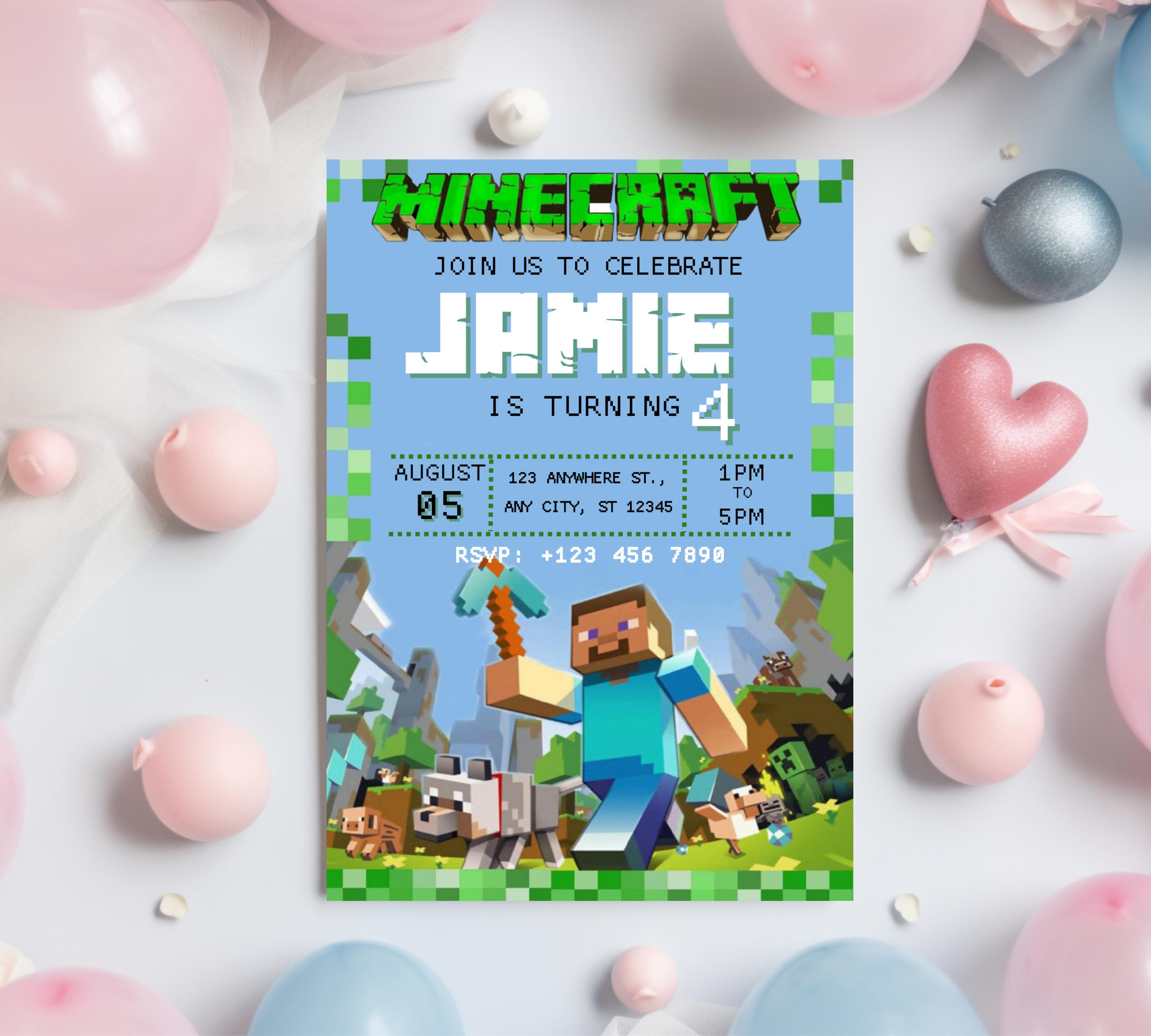 Editable Minecraft Invitation