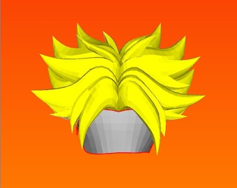 SSJ (Super Saiyan) Trunks Hair Wig Pepakura Template