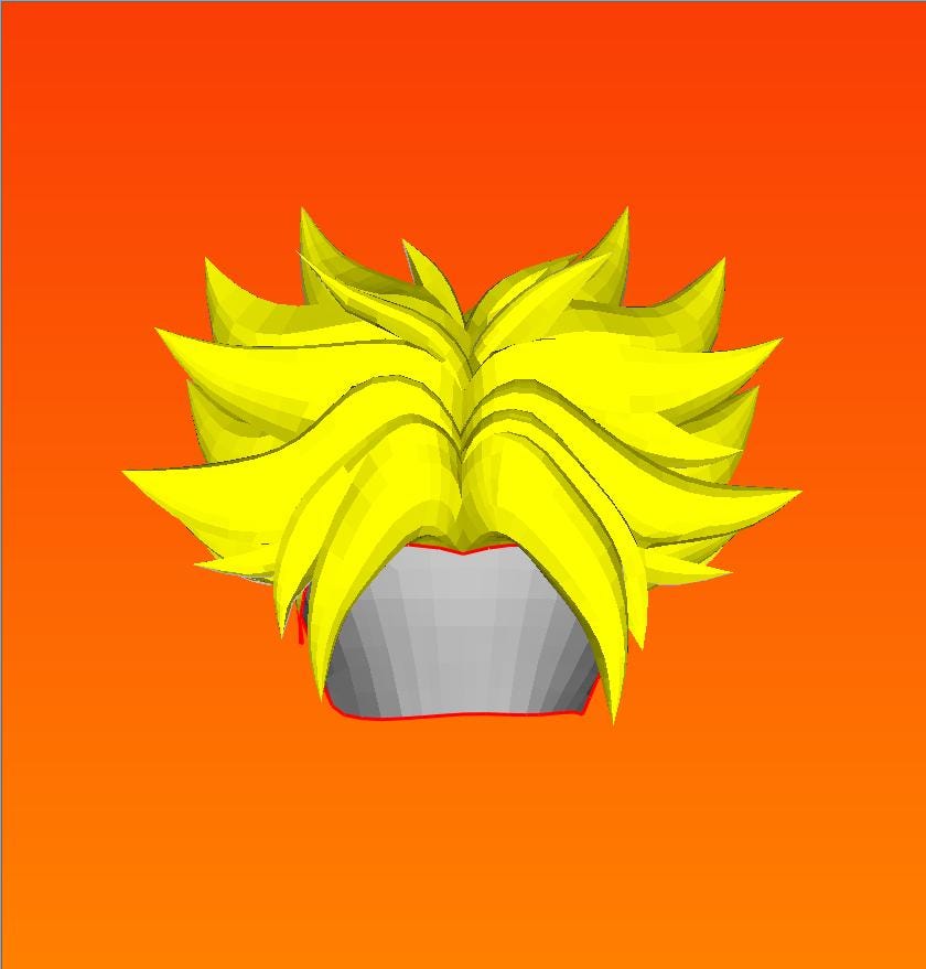 SSJ (Super Saiyan) Trunks Hair Wig Pepakura Template