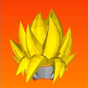 SSJ (Super Saiyan) Goku Hair Pepakura Template