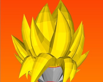 SSJ (Super Saiyan) Goku Hair Pepakura Template