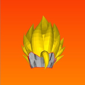 SSJ (Super Saiyajin) Gogeta Haar Perücke Pepakura Vorlage