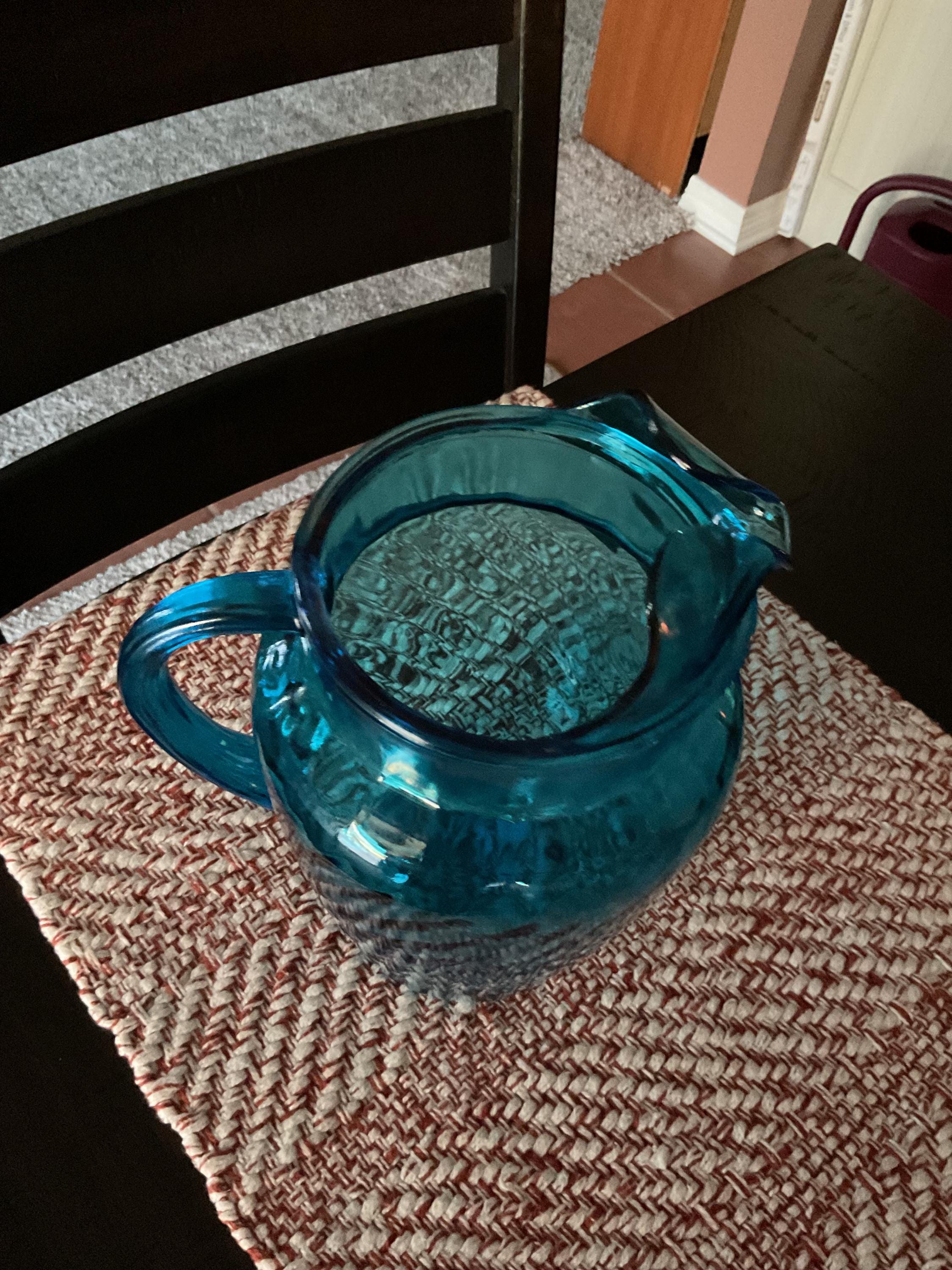 Vintage Blue Swirl Pitcher by Anchor Hocking - Etsy Australia