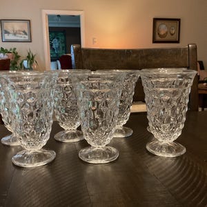 Juego de 7 copas para té helado, American Clear de Fostoria