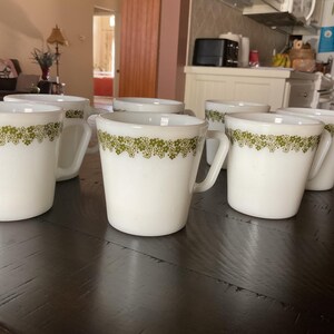 Set of 7 Matching Vintage Coffee Mugs, Spring Blossom by Pyrex