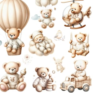 Fond transparent aquarelle ours en peluche neutre, ours en peluche neutre PNG, clipart ours neutre entre les sexes, téléchargement numérique ours en peluche