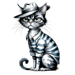 17 Aquarell lustige verrückte Katze Clipart - Katze mit T-Shirt, Aquarell Katze, lustige Kitty, lustige Katze, Katzendesign, Katzenillustrationen, Katzenliebhaber