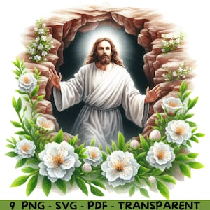 9 Watercolor Resurrection of Jesus Clipart | High-Resolution | PNG, SVG, PDF