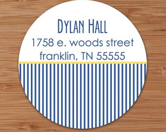 Classic Pinstripes - Custom Address Labels or Stickers