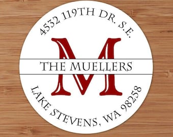 Simple Initial - Custom Personalized Address Labels or Stickers