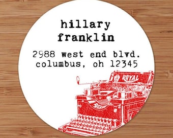 Vintage Typewriter Custom Address Labels or Stickers