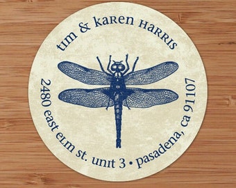 Distressed Dragonfly - Custom Address Labels or Stickers